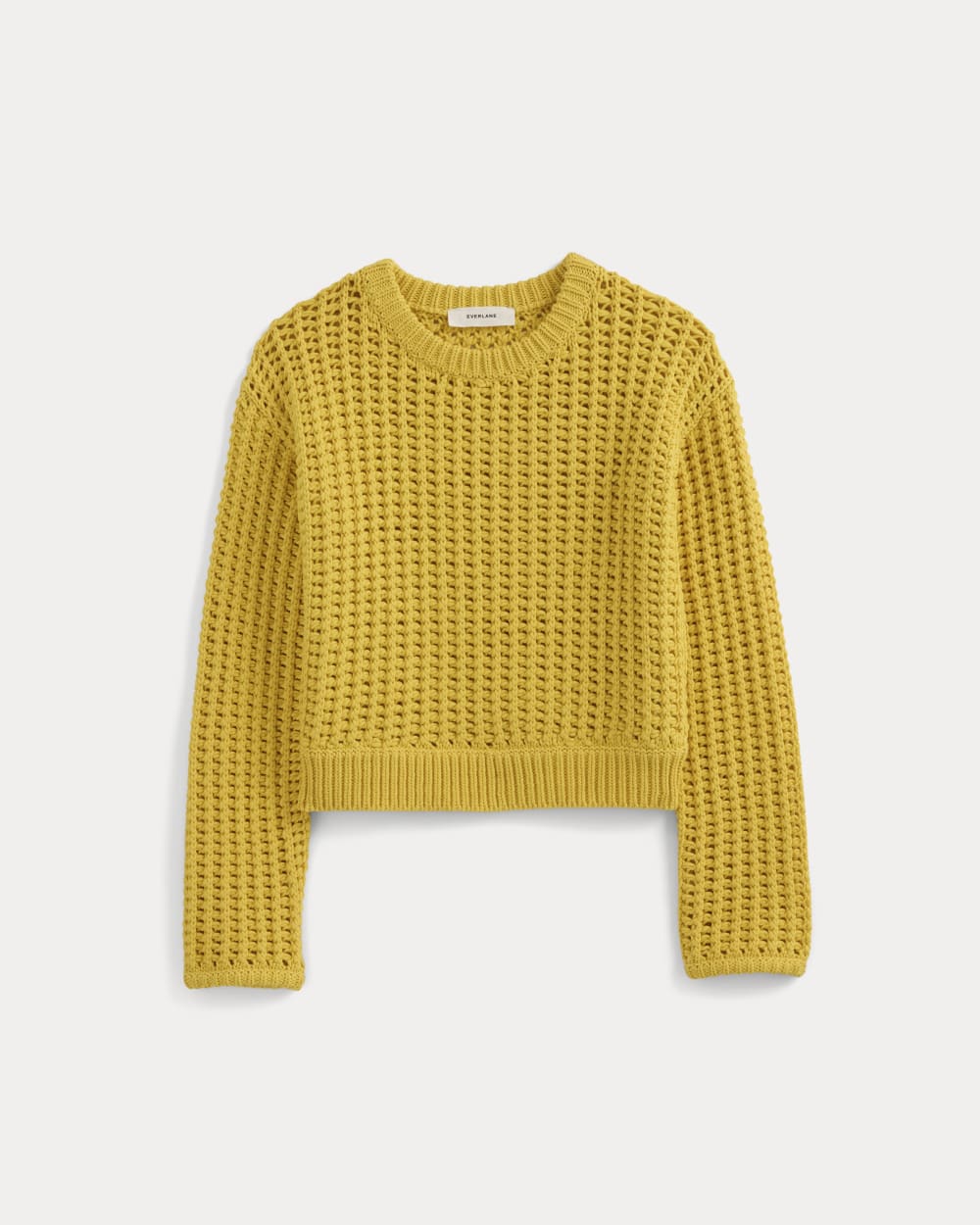 Open-Knit Crew in Elevated Cotton in Passion Fruit — alternate view