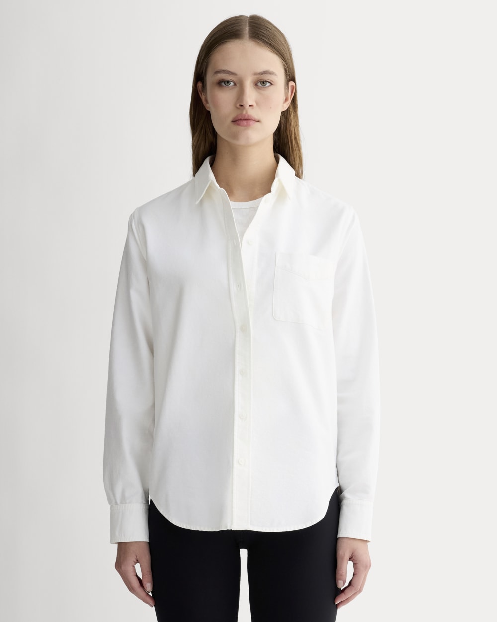 The Must-Have Oxford Shirt in White — front view