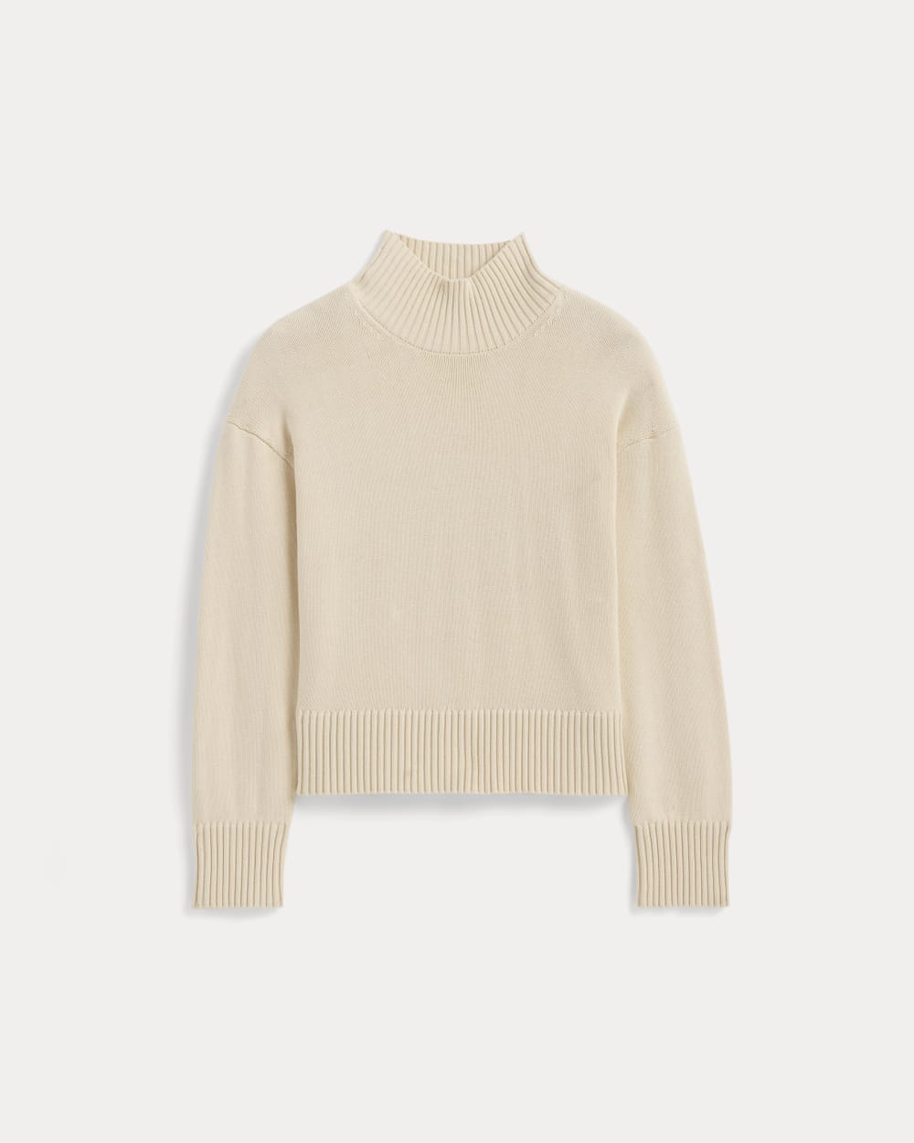 The Boxy Turtleneck in Everyday Cotton in Canvas — alternate view