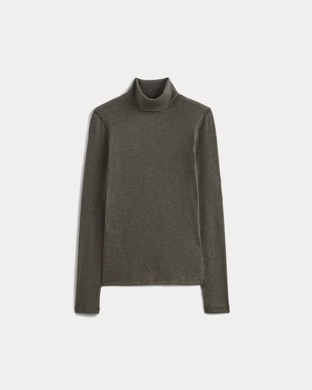 The Luxe Rib Turtleneck in Washed Heathered Fatigue — alternate view