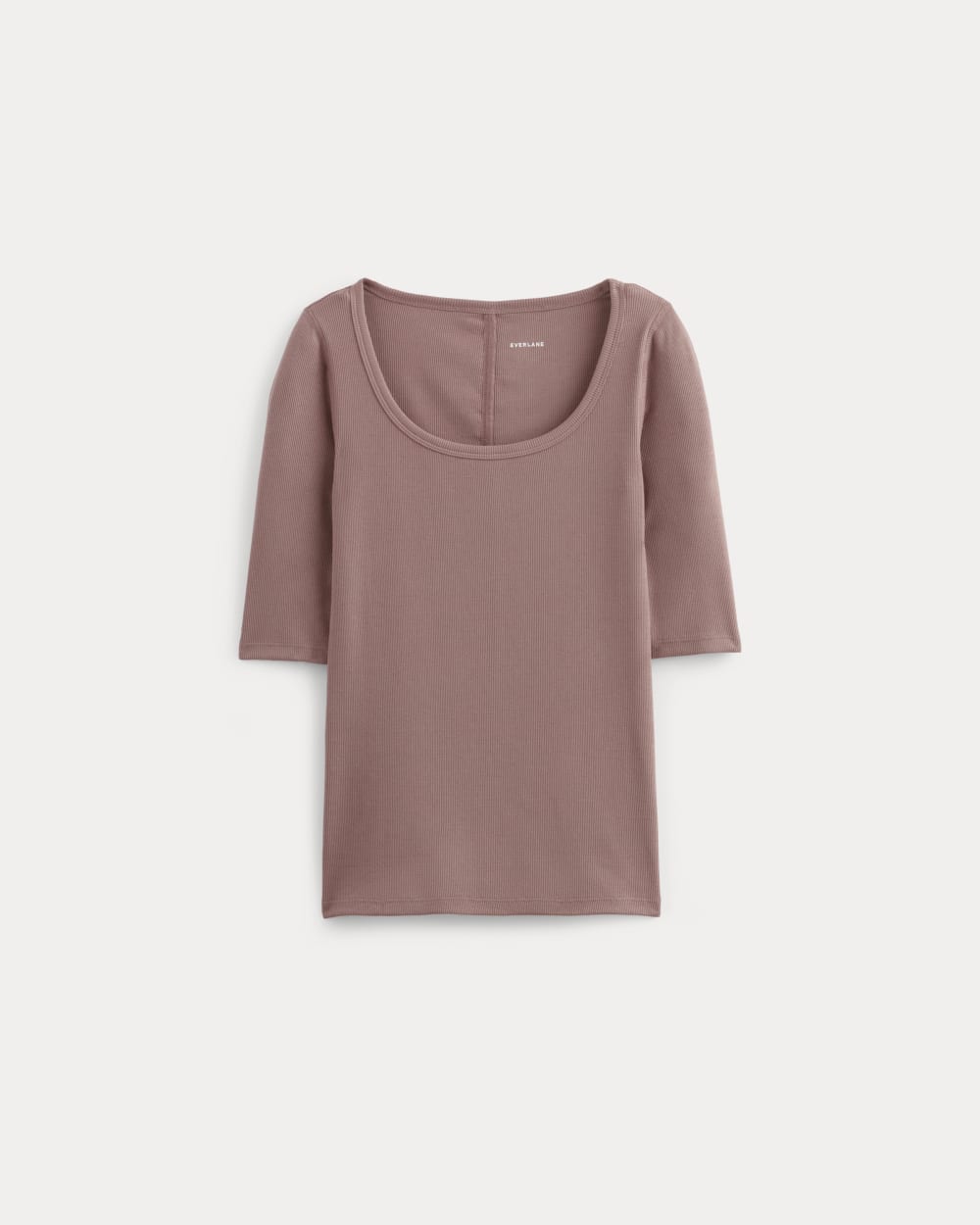 The Luxe Rib Scoop-Neck Tee in Rose Dusk — alternate view