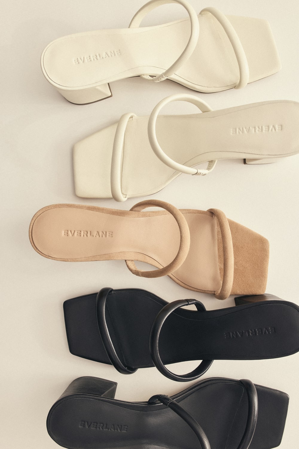 The Double Strap Heel in Black — detail view