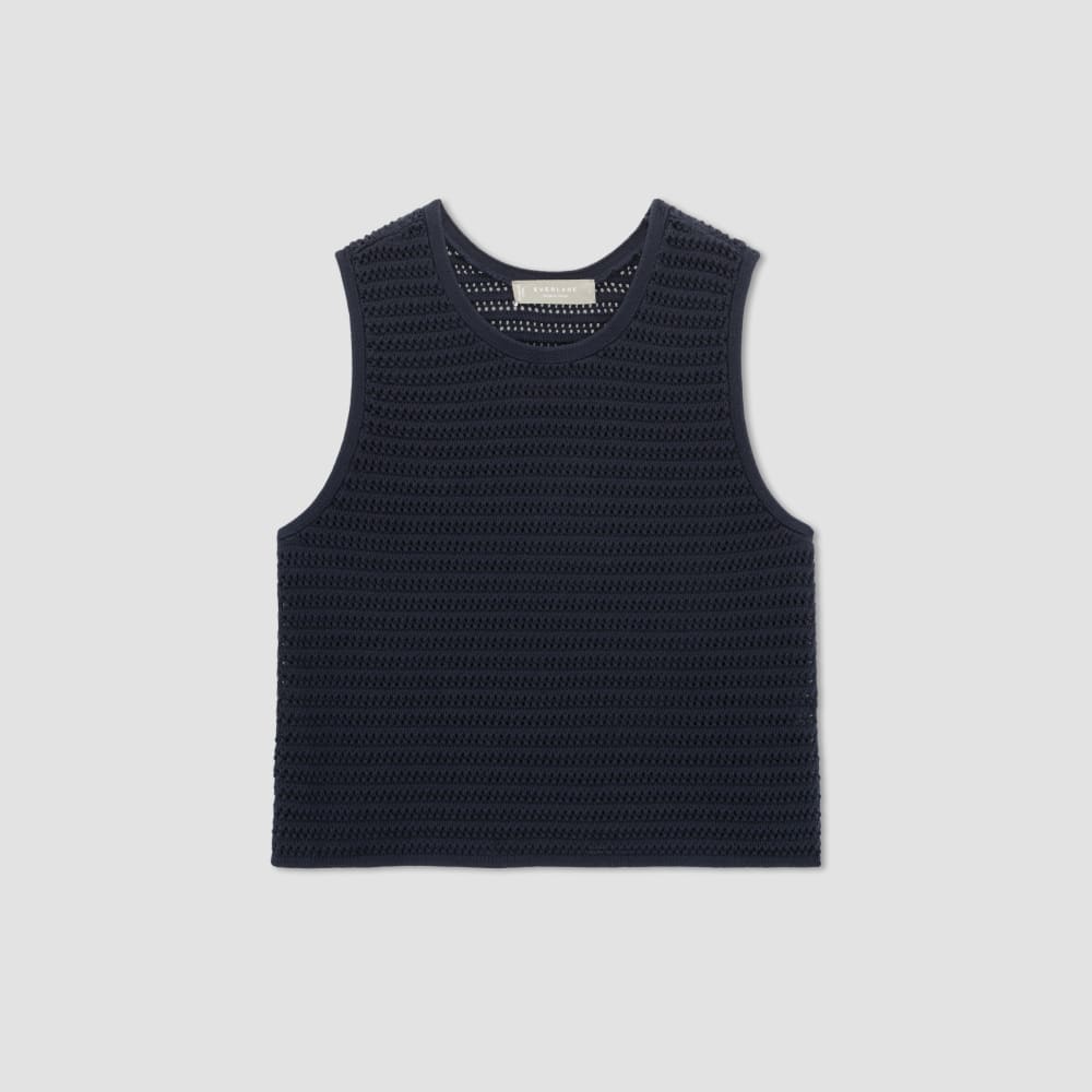 The Crochet Knit Cami in Navy — alternate view