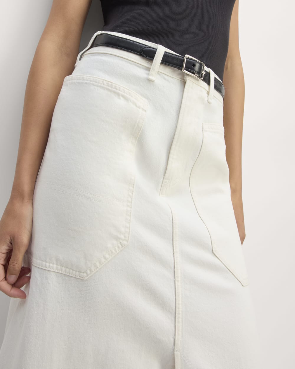 The Gardener Skirt in Bone — detail view