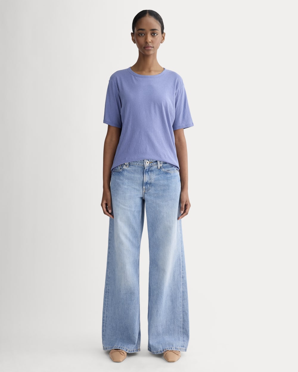 The Air Tee in Blue Dusk — detail view
