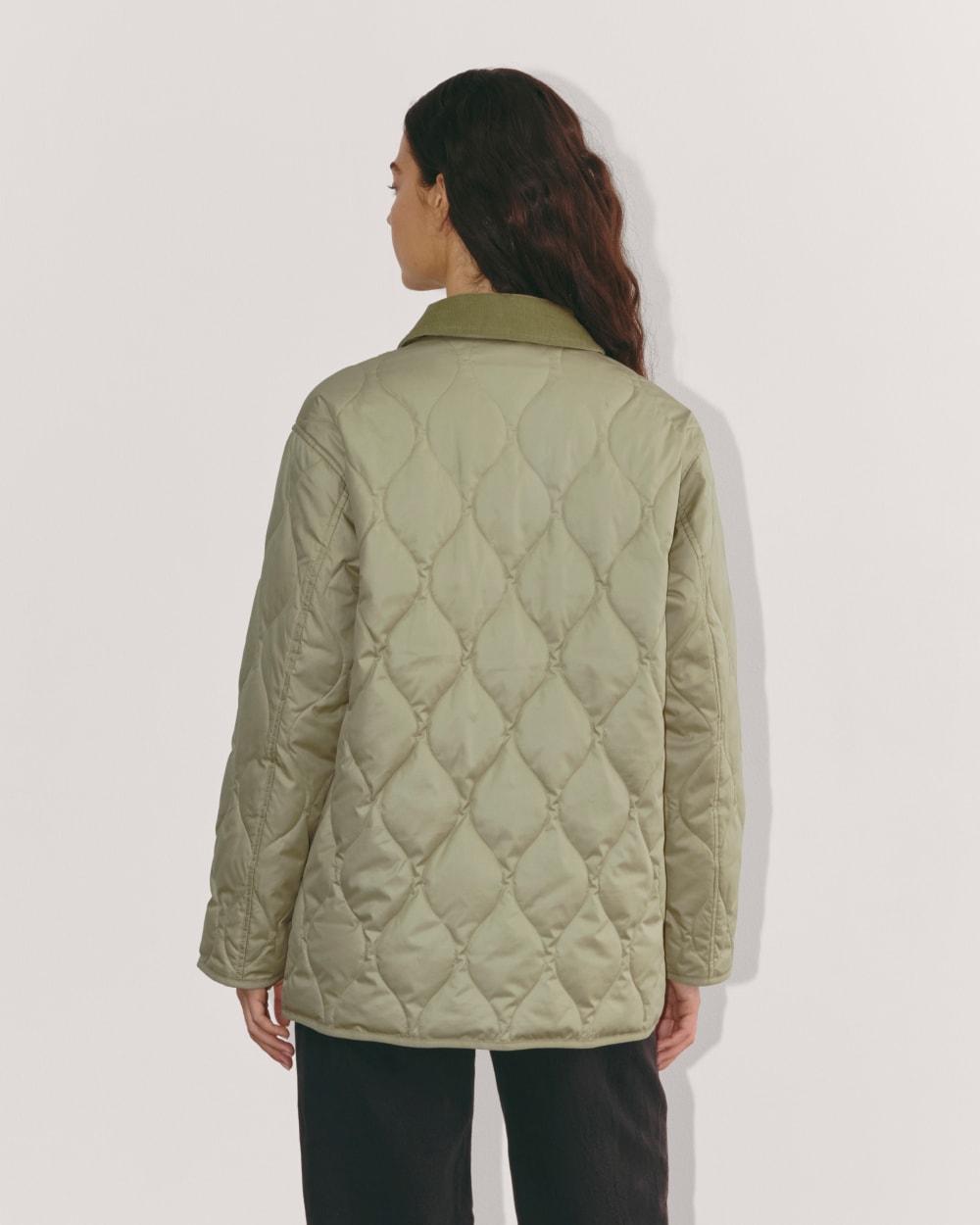 The Quilted Ranch Jacket in Eucalyptus — detail view