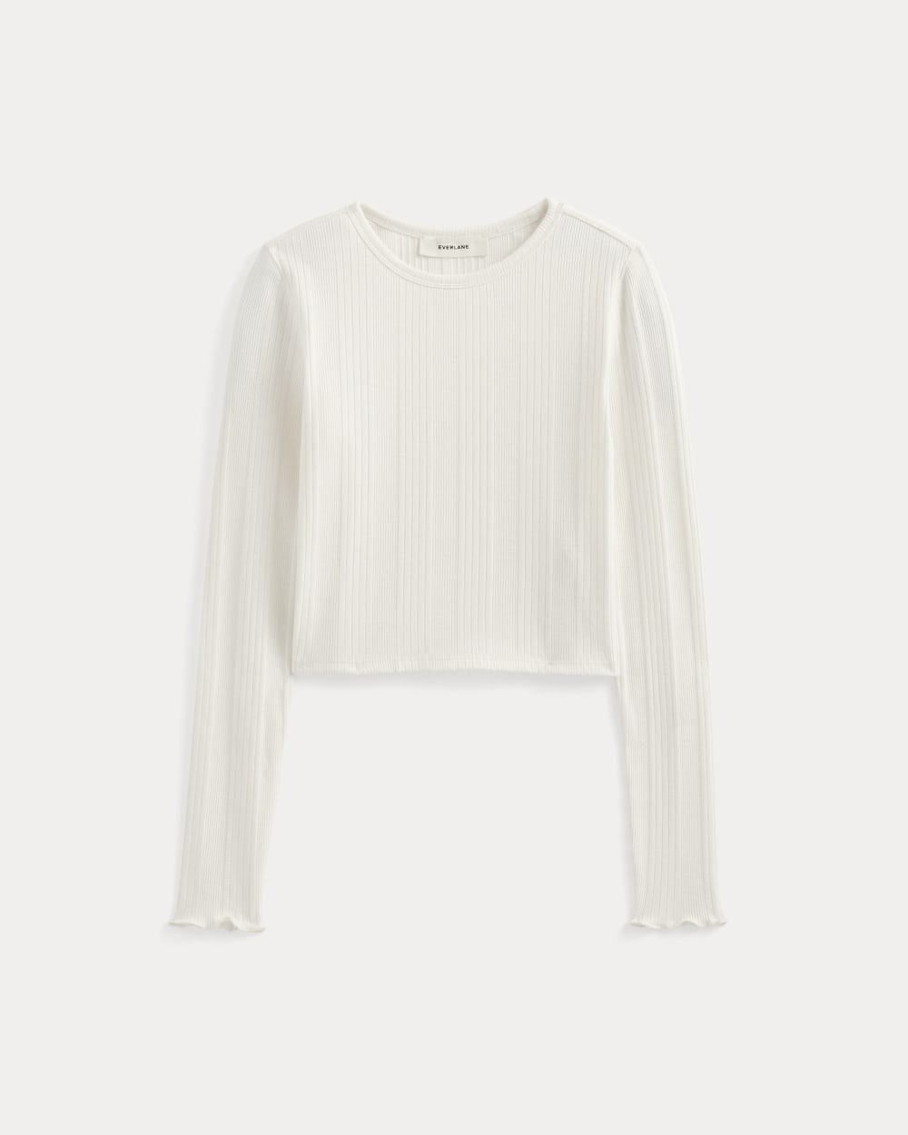 Lounge Rib Cropped Shirt in Bone — alternate view