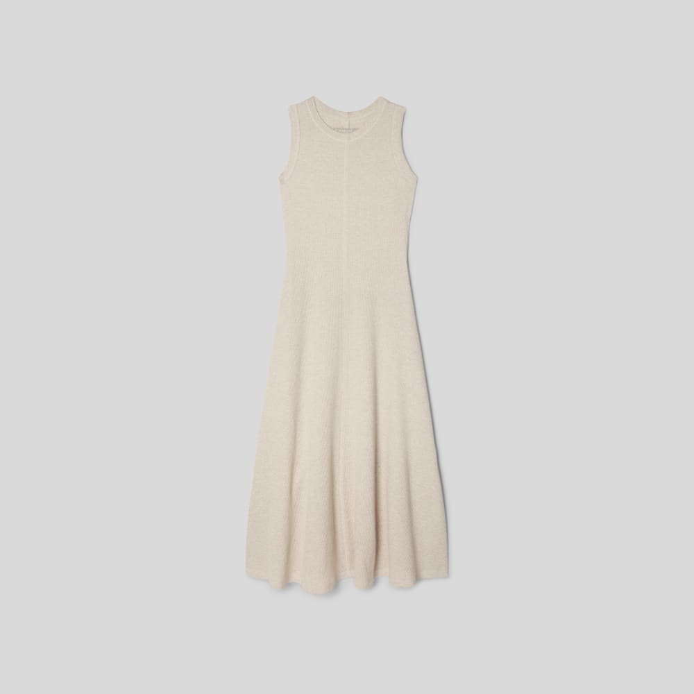 The  Organic Cotton Waffle Tank Dress in Heathered Pelican — alternate view