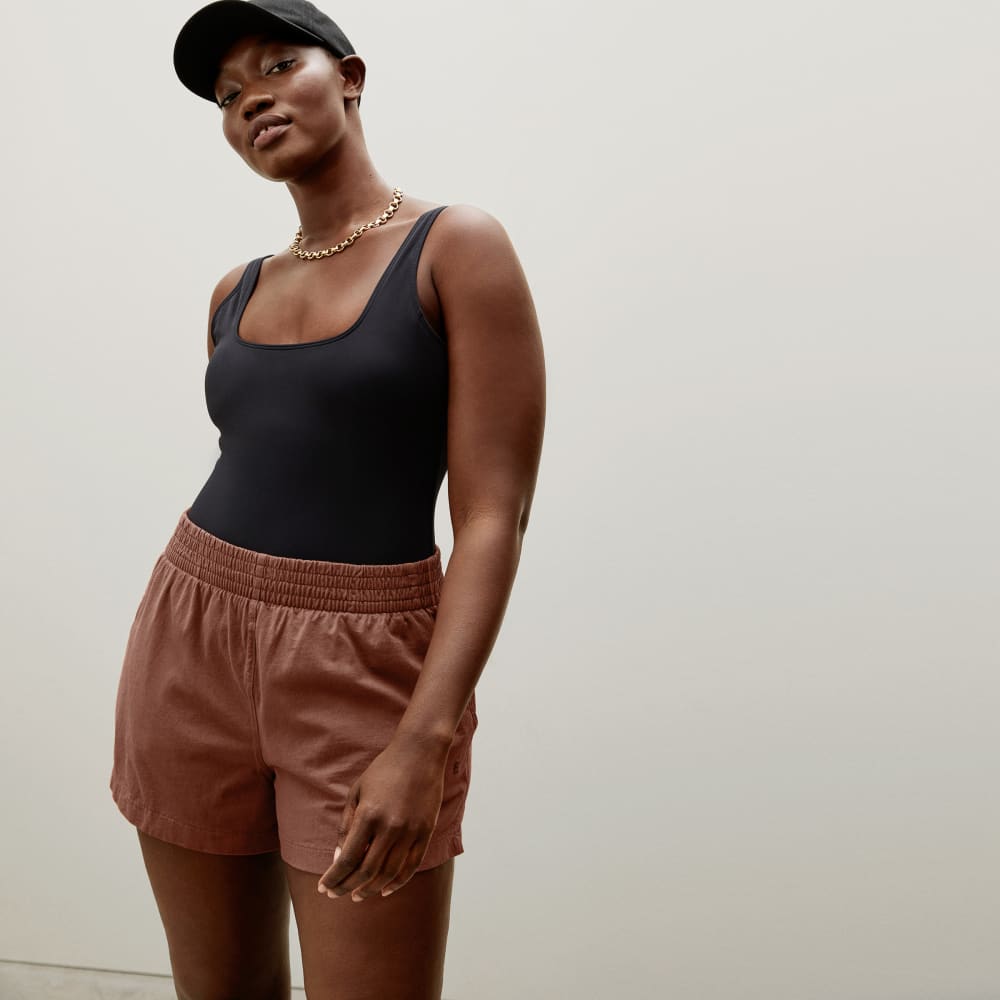 The Retro Jersey Short in Caramel — alternate view