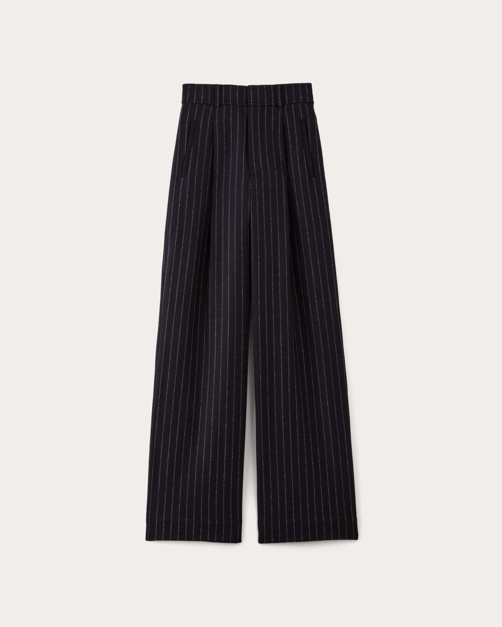 The Draper Pant in Wool in Navy / White — alternate view