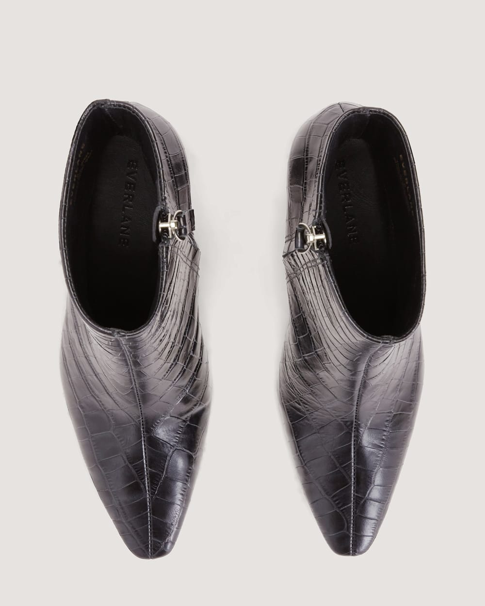 The Short Banana Boot in Black Crocodile — detail view