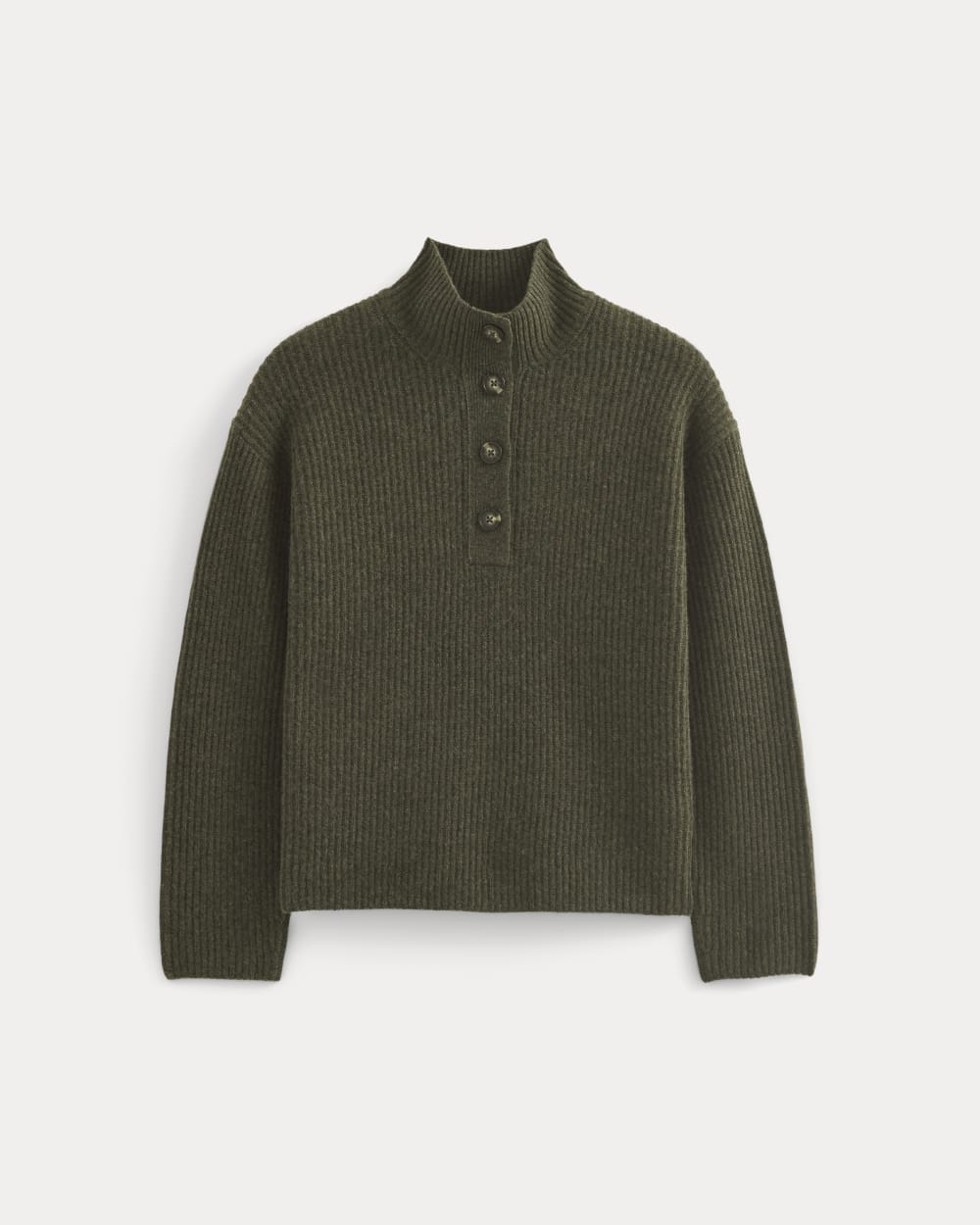 The Cocoon Henley in Wool Cashmere in Heather Beech — alternate view