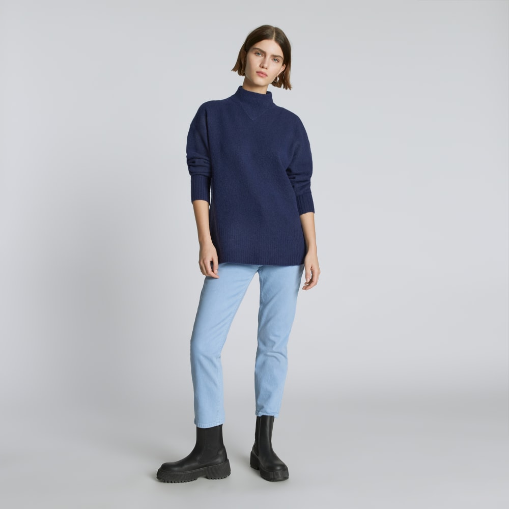 The Cozy-Stretch Pullover in Ocean Cavern — detail view