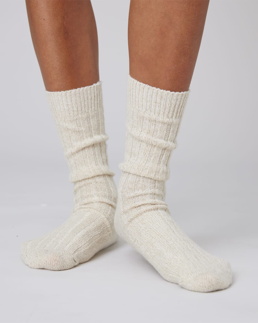 Bodil Chunky Socks in Ivory — alternate view
