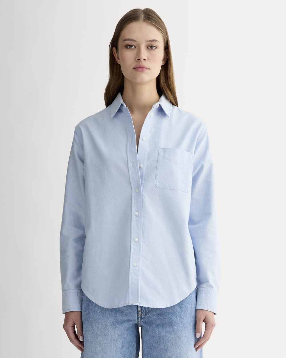 The Must-Have Oxford Shirt in Light Blue — front view
