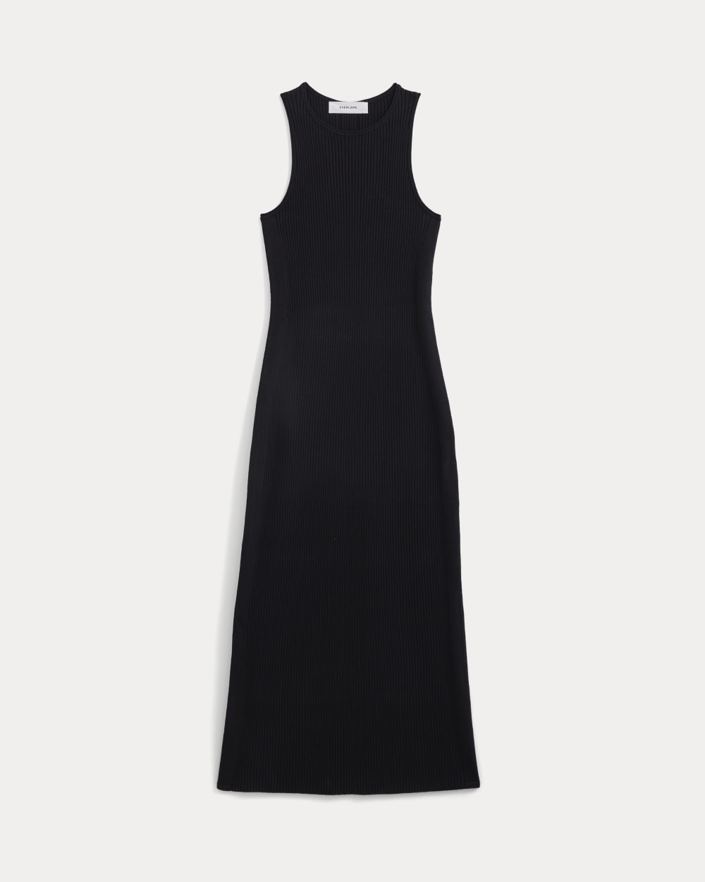 Cutaway Ribbed Midi Dress in Black — alternate view