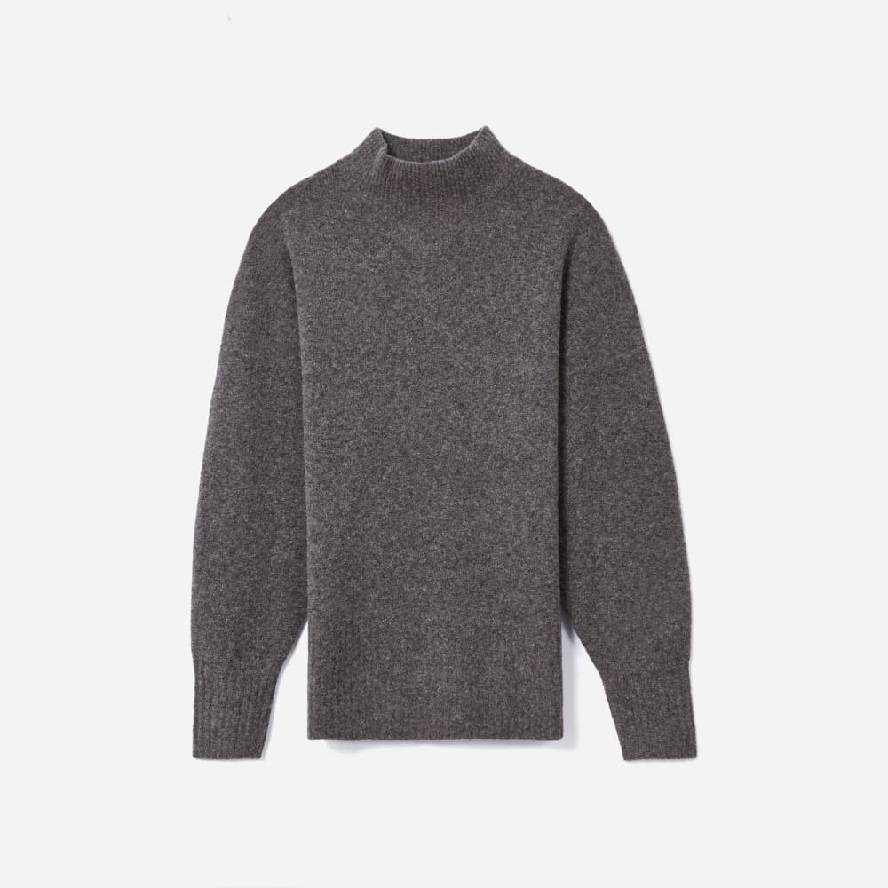The Cozy-Stretch Pullover in Heathered Charcoal — front view