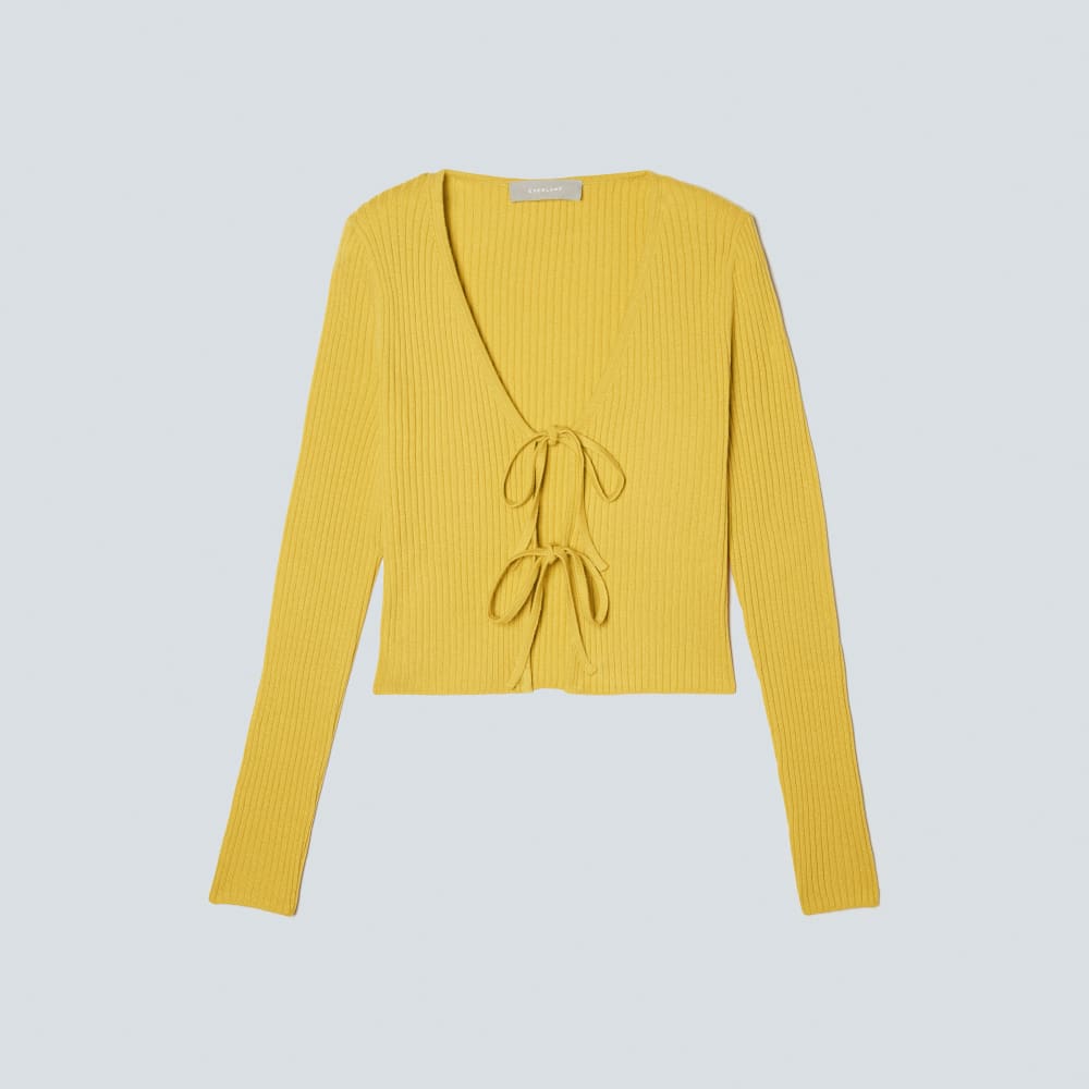 The Cotton-Merino Front-Tie Top in Dandelion — alternate view