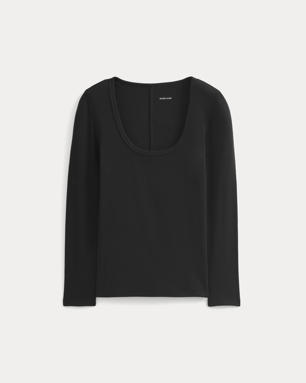 Luxe Rib Deep U-Neck Top in Black — alternate view