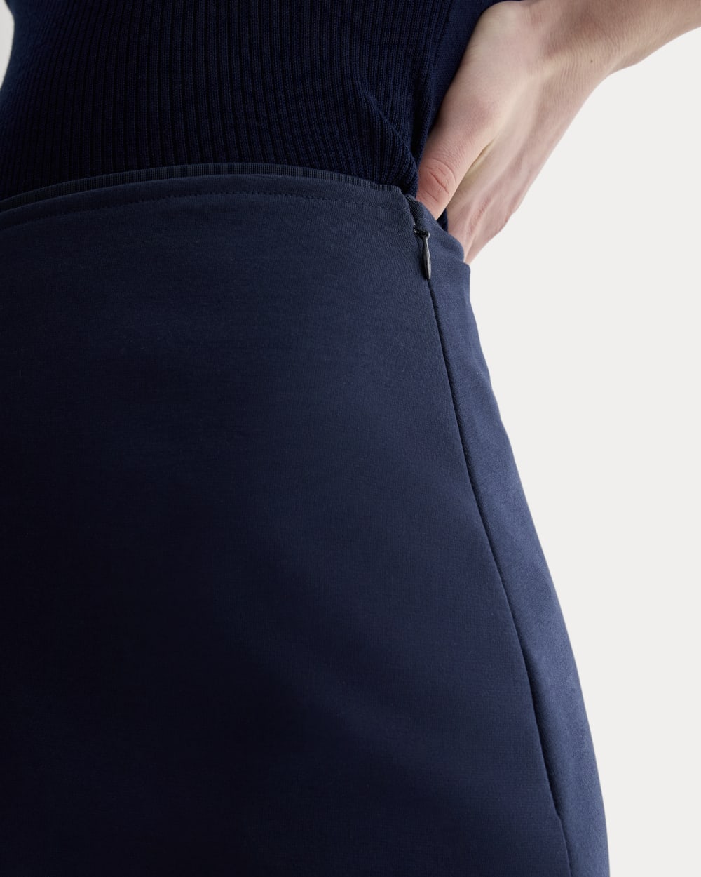 The Dream Mini Skirt in Navy — detail view