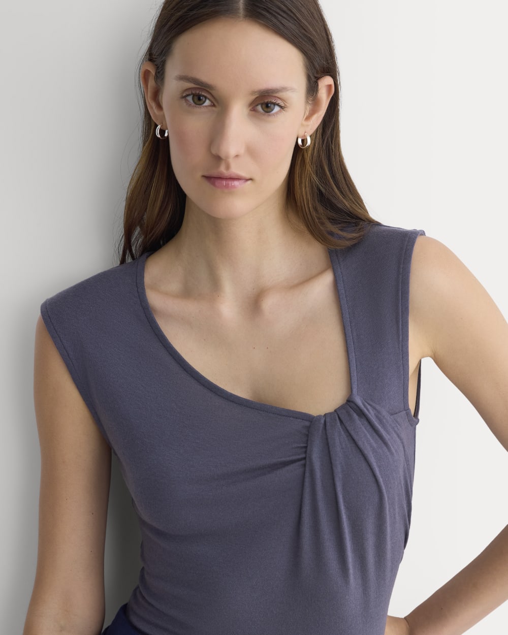 Asymmetrical Top in Butterluxe in Graystone — detail view