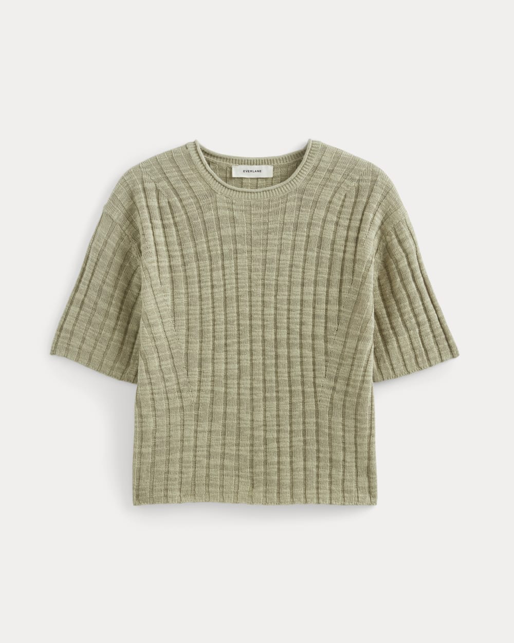 The Oversized Tee in Cotton Linen in Eucalyptus — alternate view