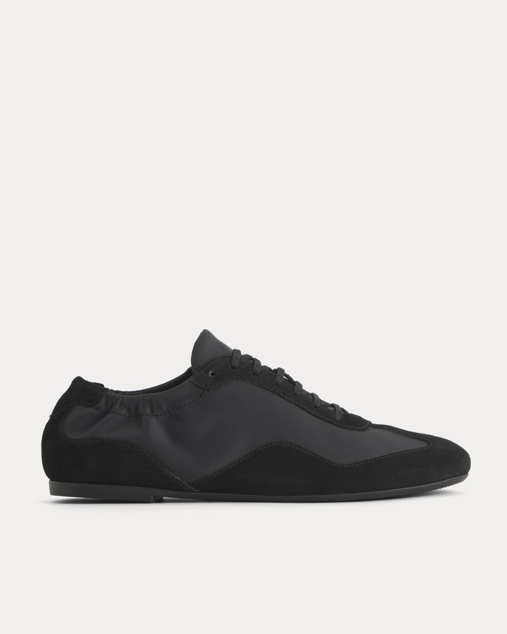 Ballet Sneaker in Black Suede — front view