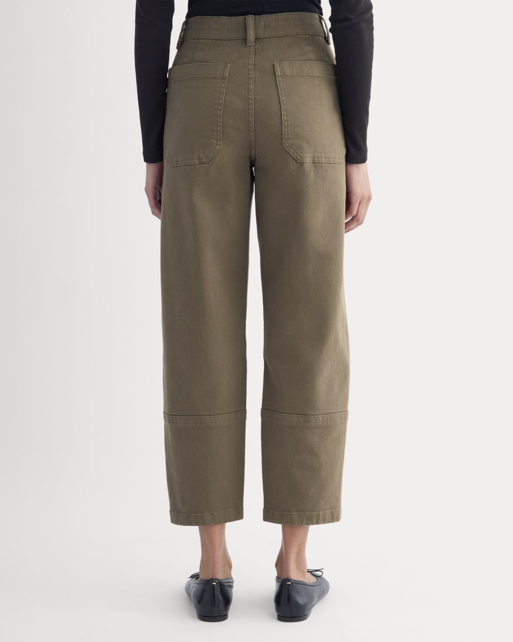The Utility Barrel Pant in Beech — detail view