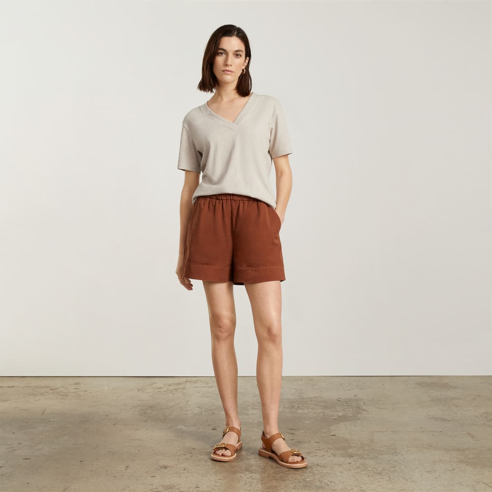 The Twin Buckle Sandal in Brown Sugar — detail view