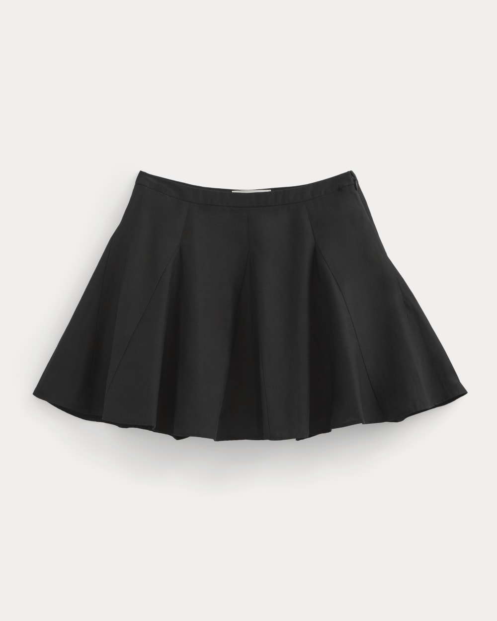 Godet Mini Skirt in Cotton Silk in Black — alternate view
