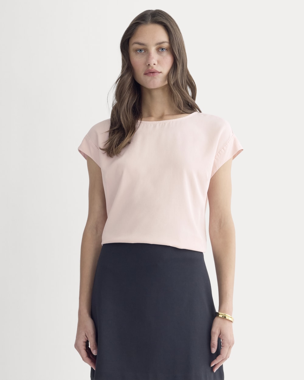 The Muscle Top in Butterlite in Soft Rose — front view