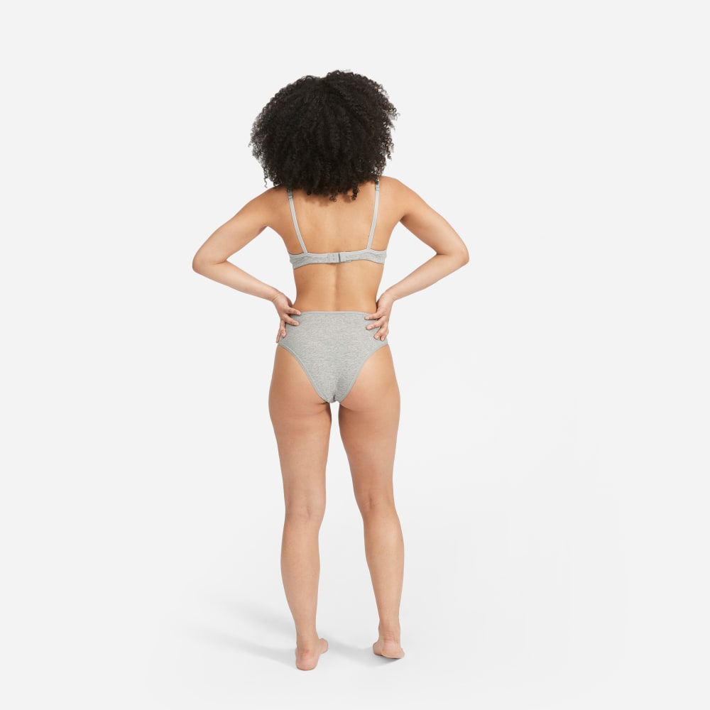The Cotton High-Rise Bikini in Heathered Grey — detail view