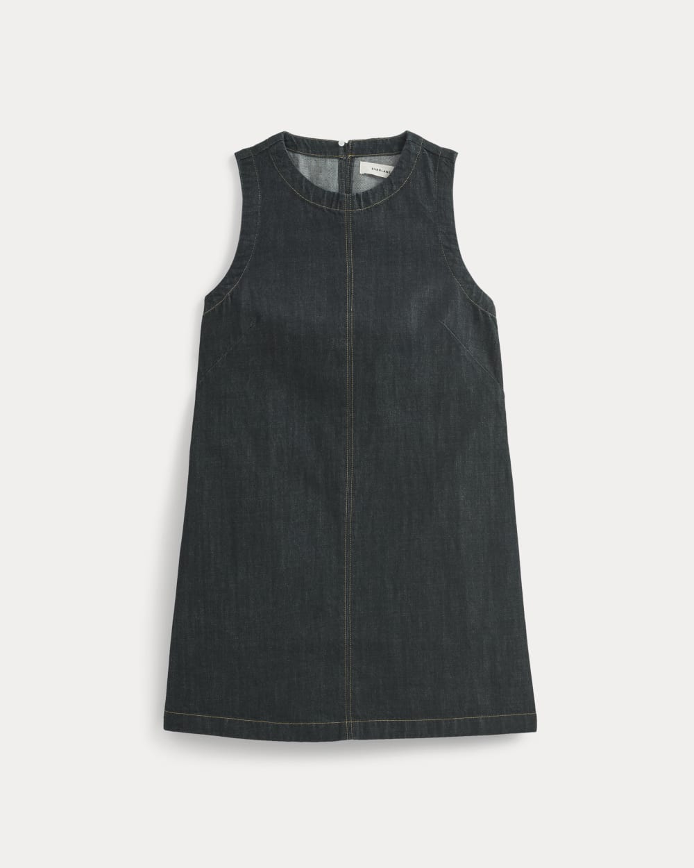 The Denim Shift Dress in Dark Indigo — alternate view