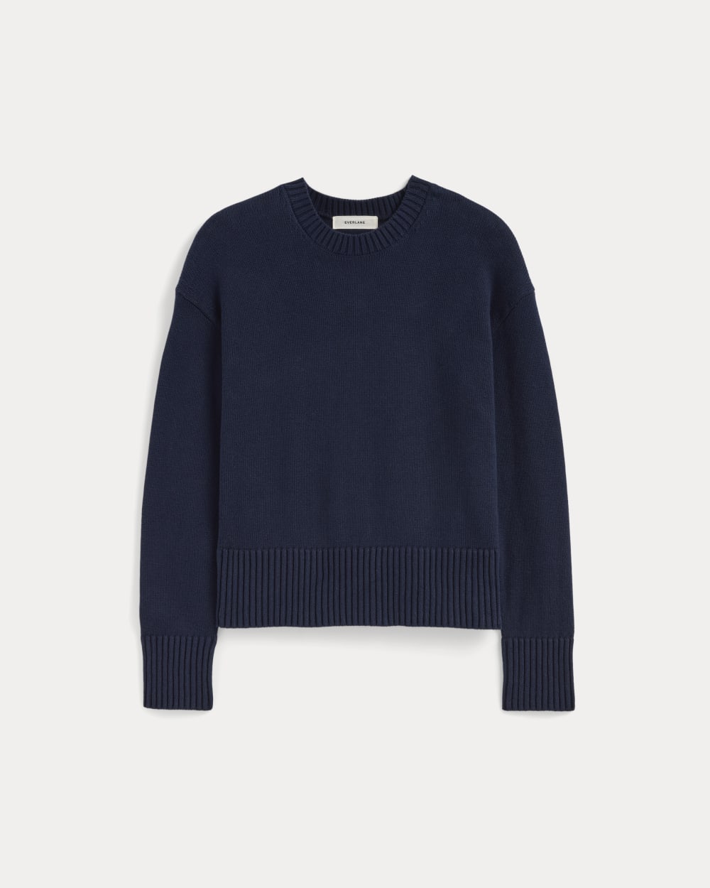 The Boxy Sweater in Everyday Cotton in Navy — alternate view