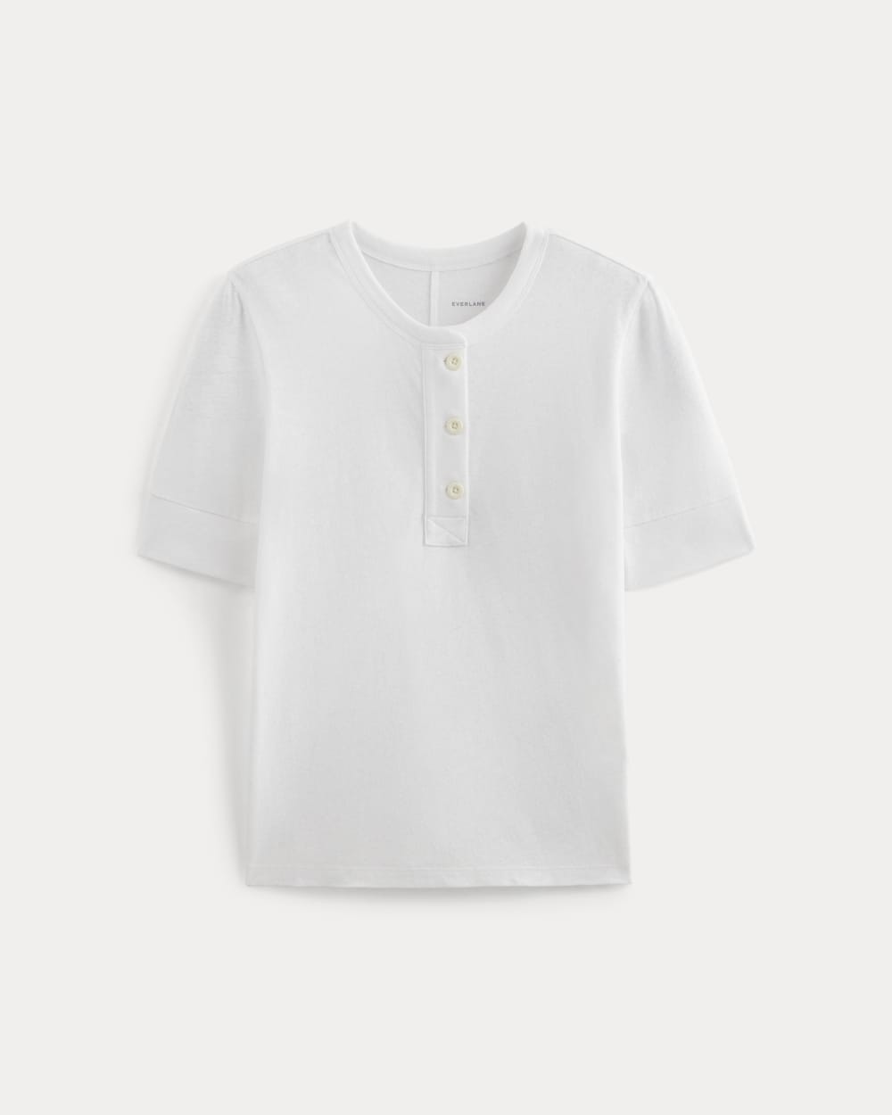 The Henley in Cotton Linen in White — alternate view