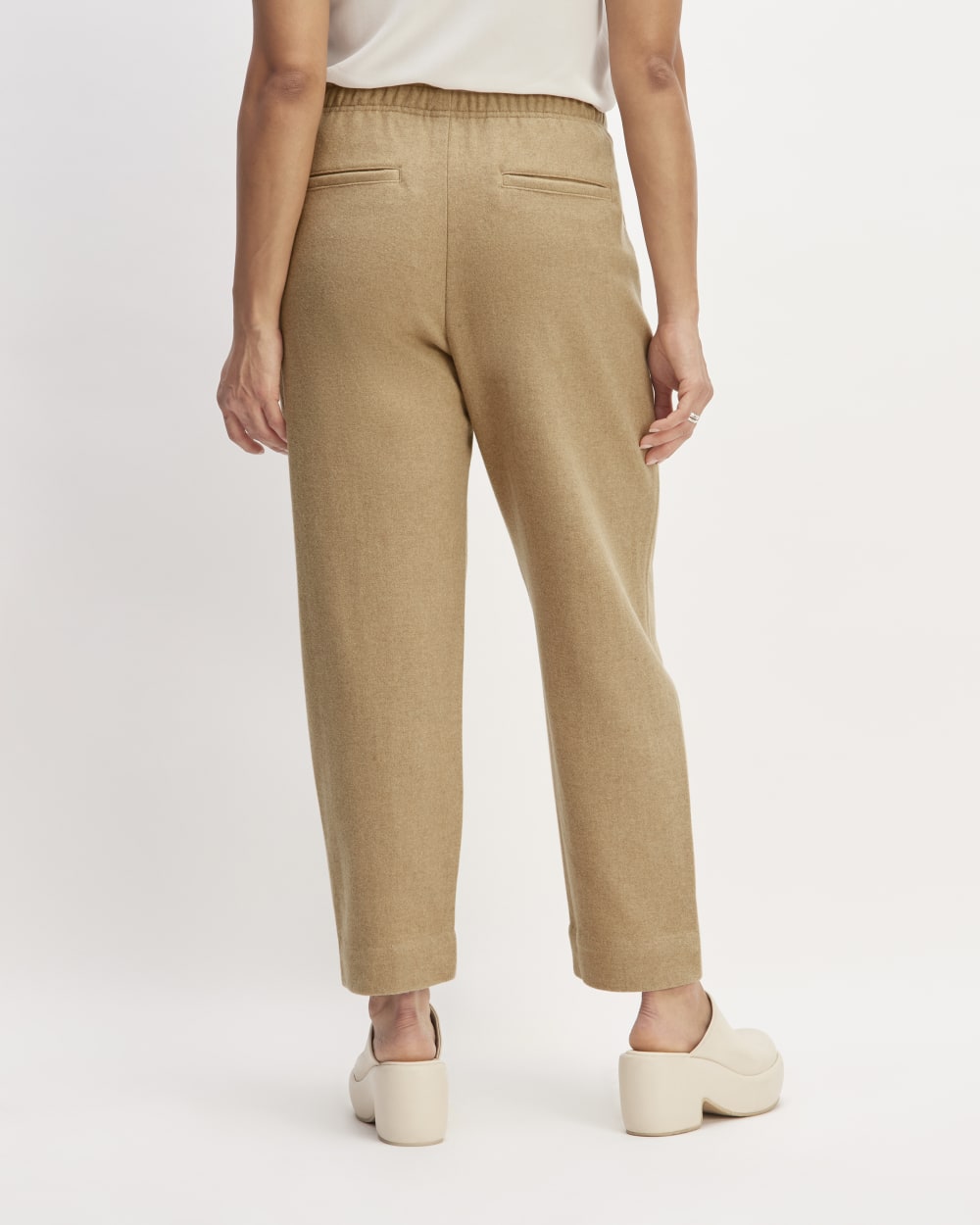 The Wool Flannel Pull-On Pant in Tiger's Eye — detail view