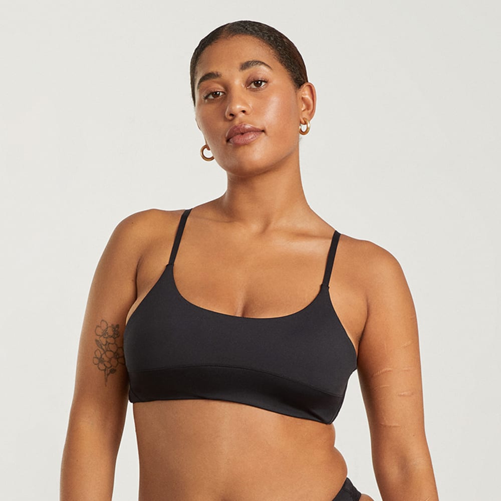 The Scoop-Neck Bikini Top in Black — alternate view