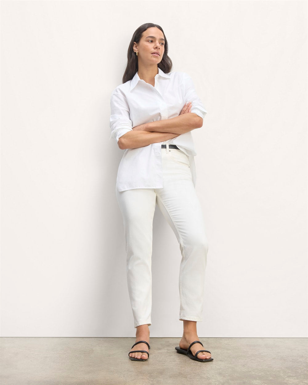 The Super-Soft Relaxed Jean in Bone — front view