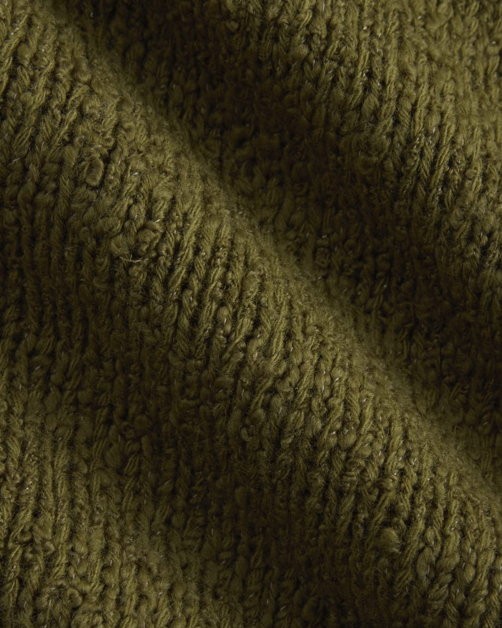 Rollneck Sweater in Olive — detail view