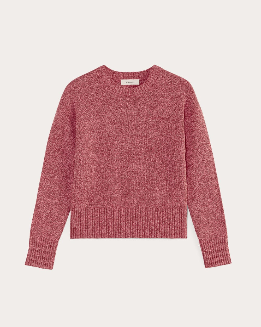The Boxy Sweater in Everyday Cotton in Pink Peony / Classic Red — alternate view