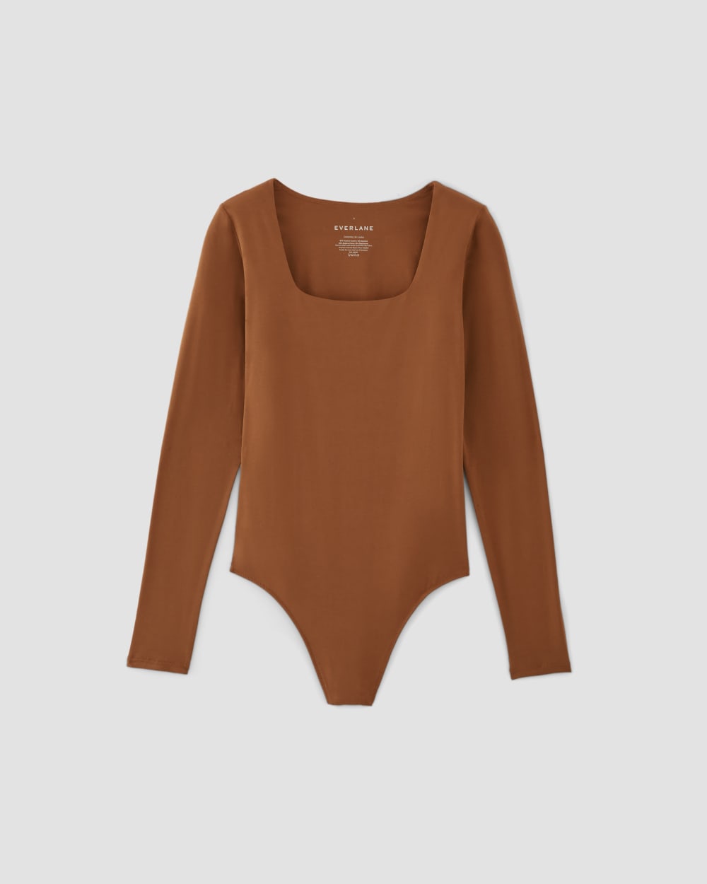 The Long-Sleeve Supima® Square-Neck Bodysuit in Honey — alternate view