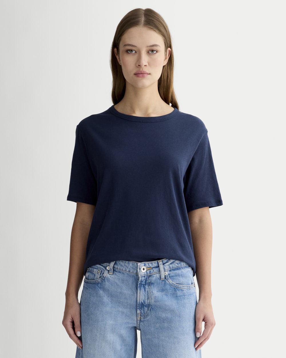 The Air Tee in Navy — front view