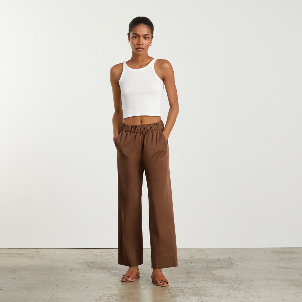The Easy Pant in Espresso — detail view