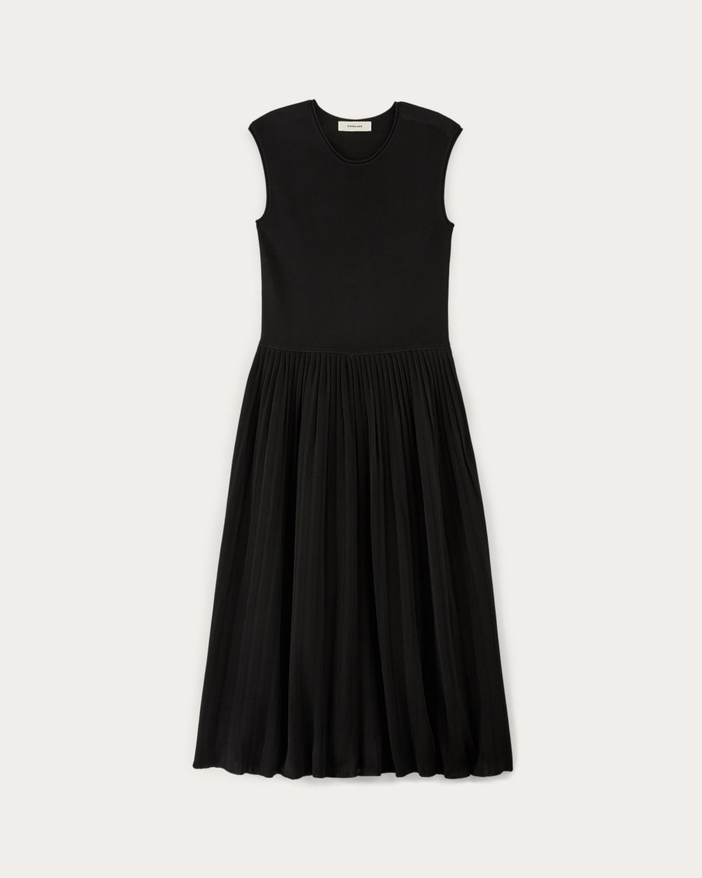 The Knit Pleated Dress in Black — alternate view