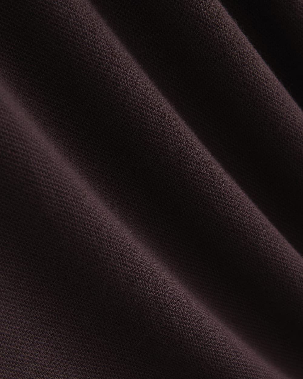 Pique Polo Short-Sleeve Dress in Dark Chocolate — detail view