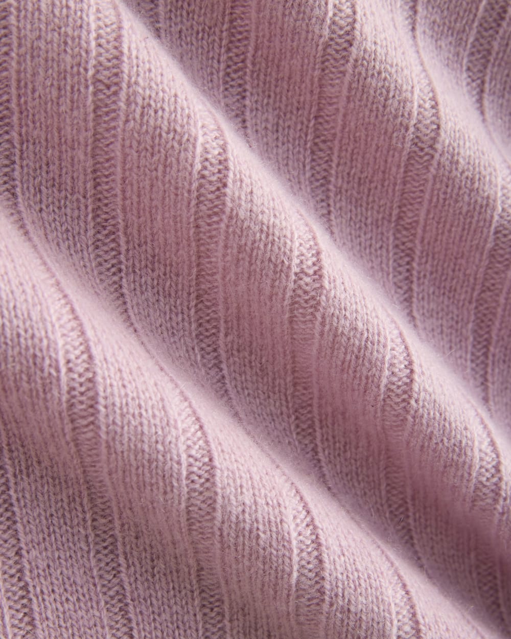 Mix Ribbed Crew in Cashmere in Lilac Crush — detail view