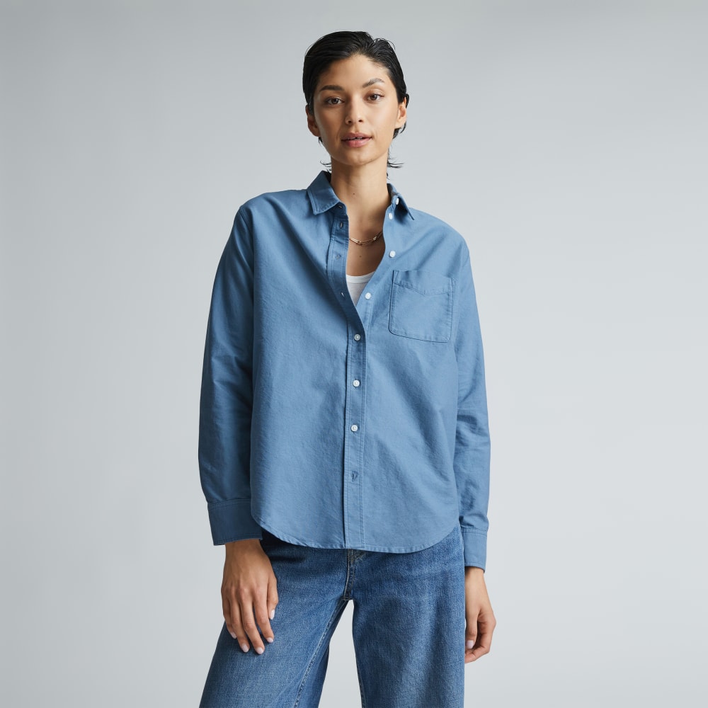 The Must-Have Oxford Shirt in Bluefin — front view