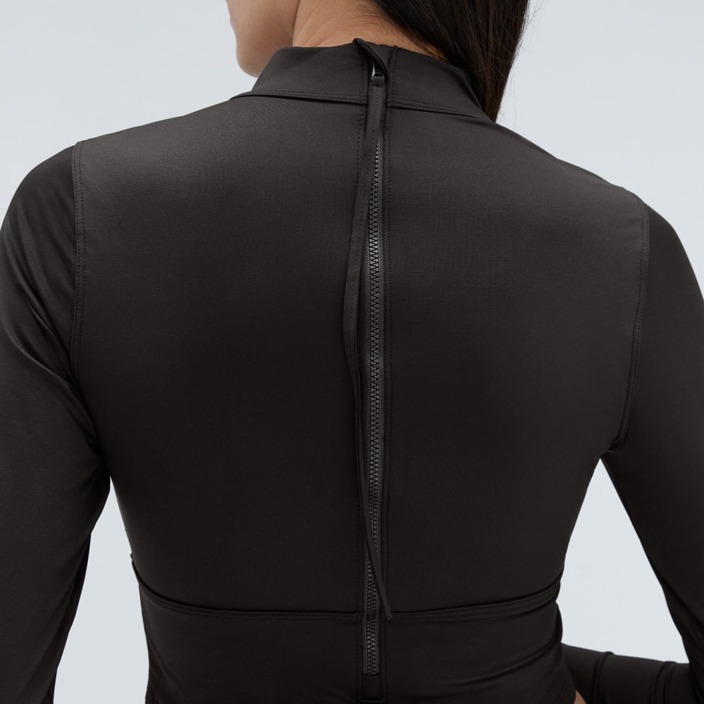 The Long Sleeve Rash Guard in Black — detail view