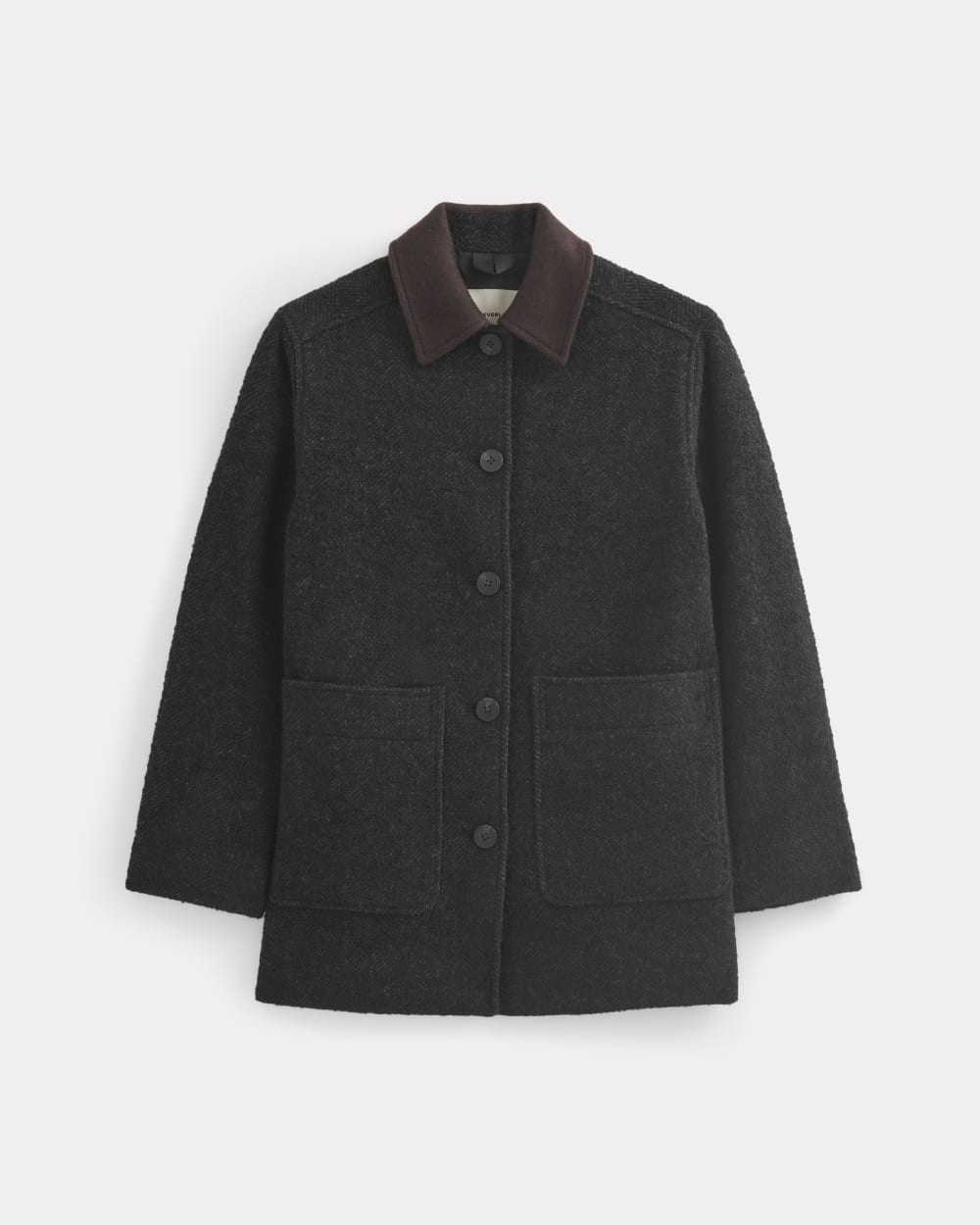 Italian Car Coat in Carbone/Black — alternate view