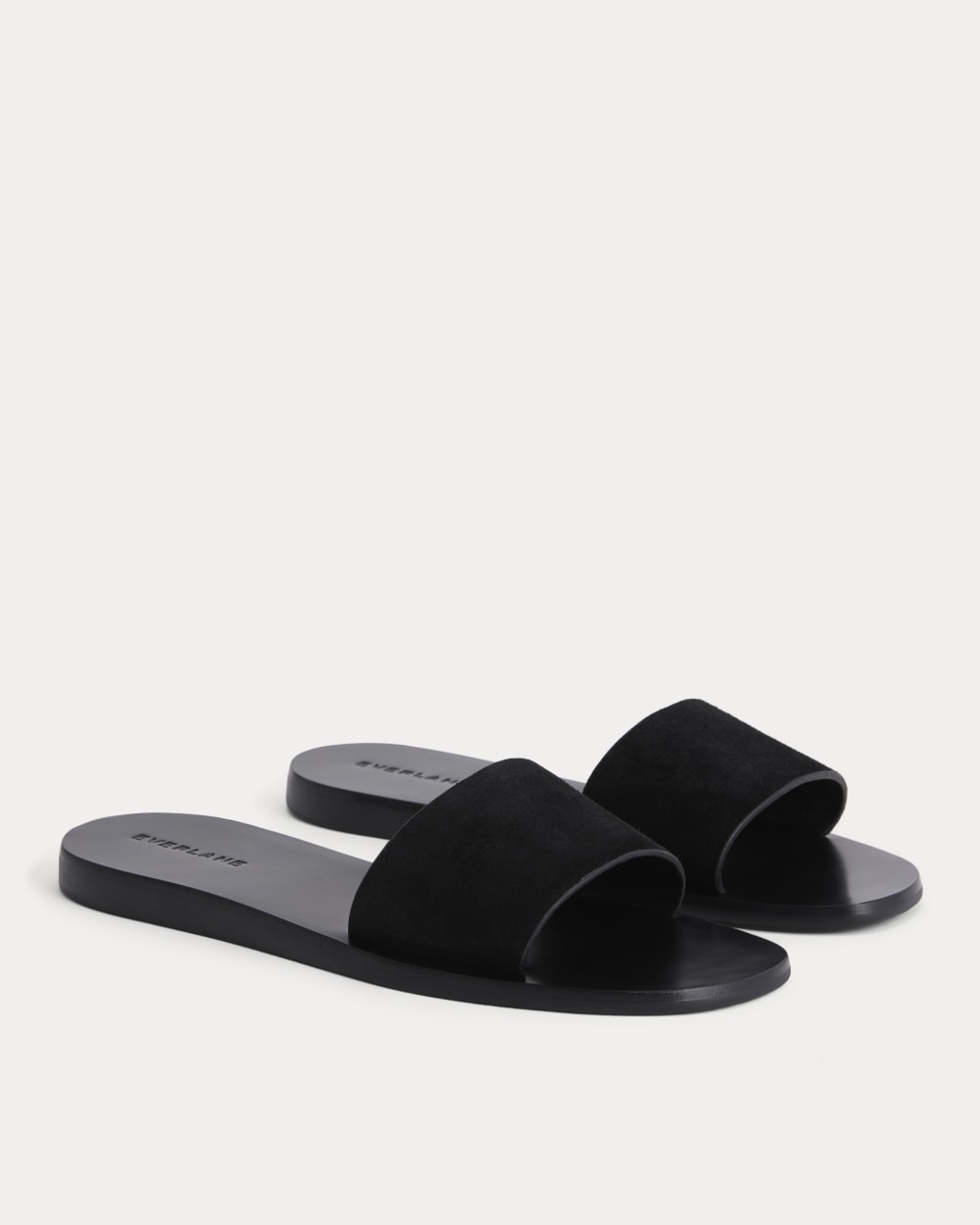 Suede Slide Sandal in Black Suede — alternate view
